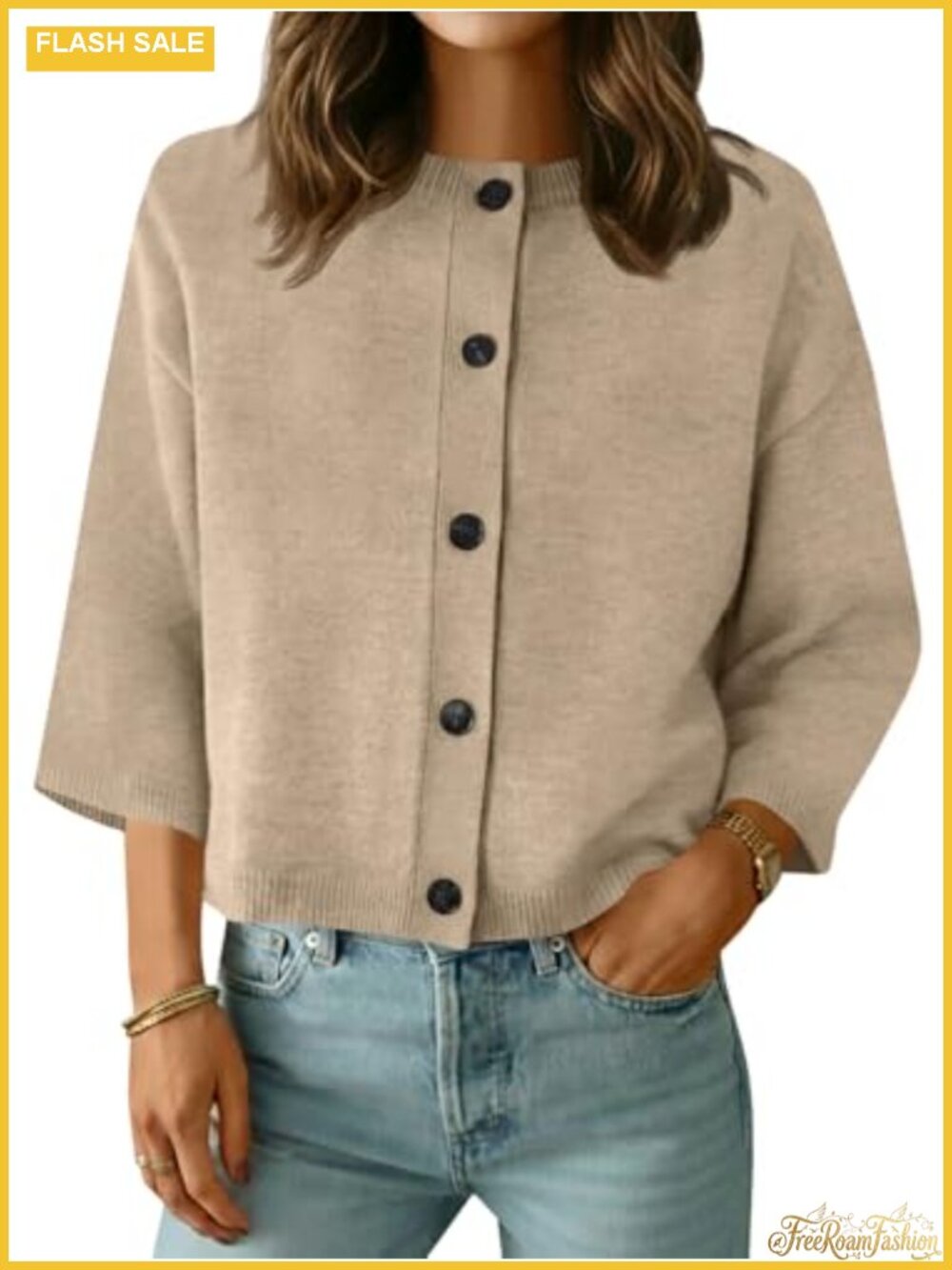 Saodimallsu Womens Short Sleeve Cardigan Button Down Knit Sweater Top